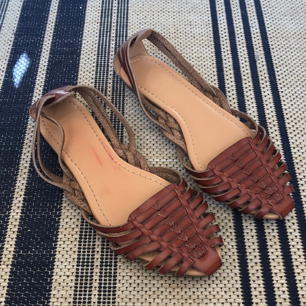 Leather woven J. Crew flats - new without tags!